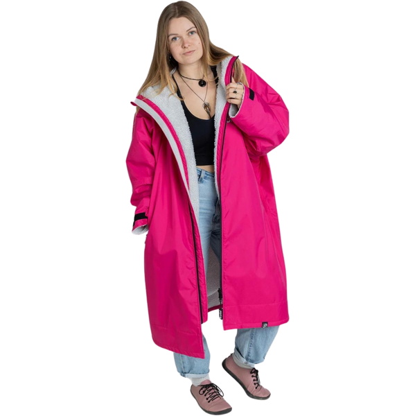 2026 Dryrobe Advance Badjas Met Lange Mouwen DALSV3 - Pink / Lichtgrijs